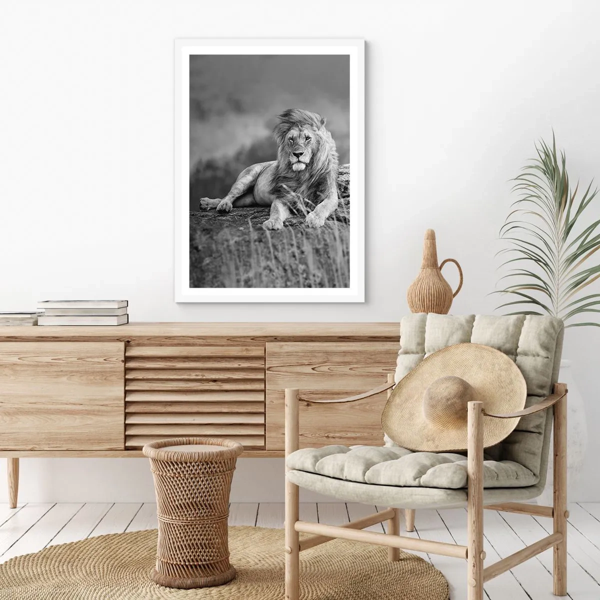 Poster în ramă albă - Siesta regală - 70x100 cm