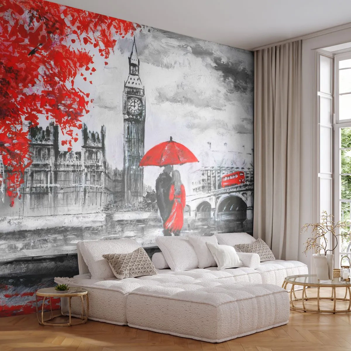 Tapet Standard Eco - Îndrăgostit de Londra - Oraș, Londra, Cuplu îndrăgostit - 200x140 cm