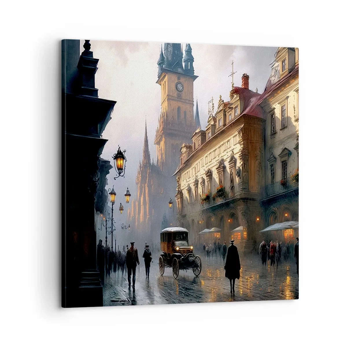 Tablou pe pânză - Magia unei seri la Praga - 60x60 cm