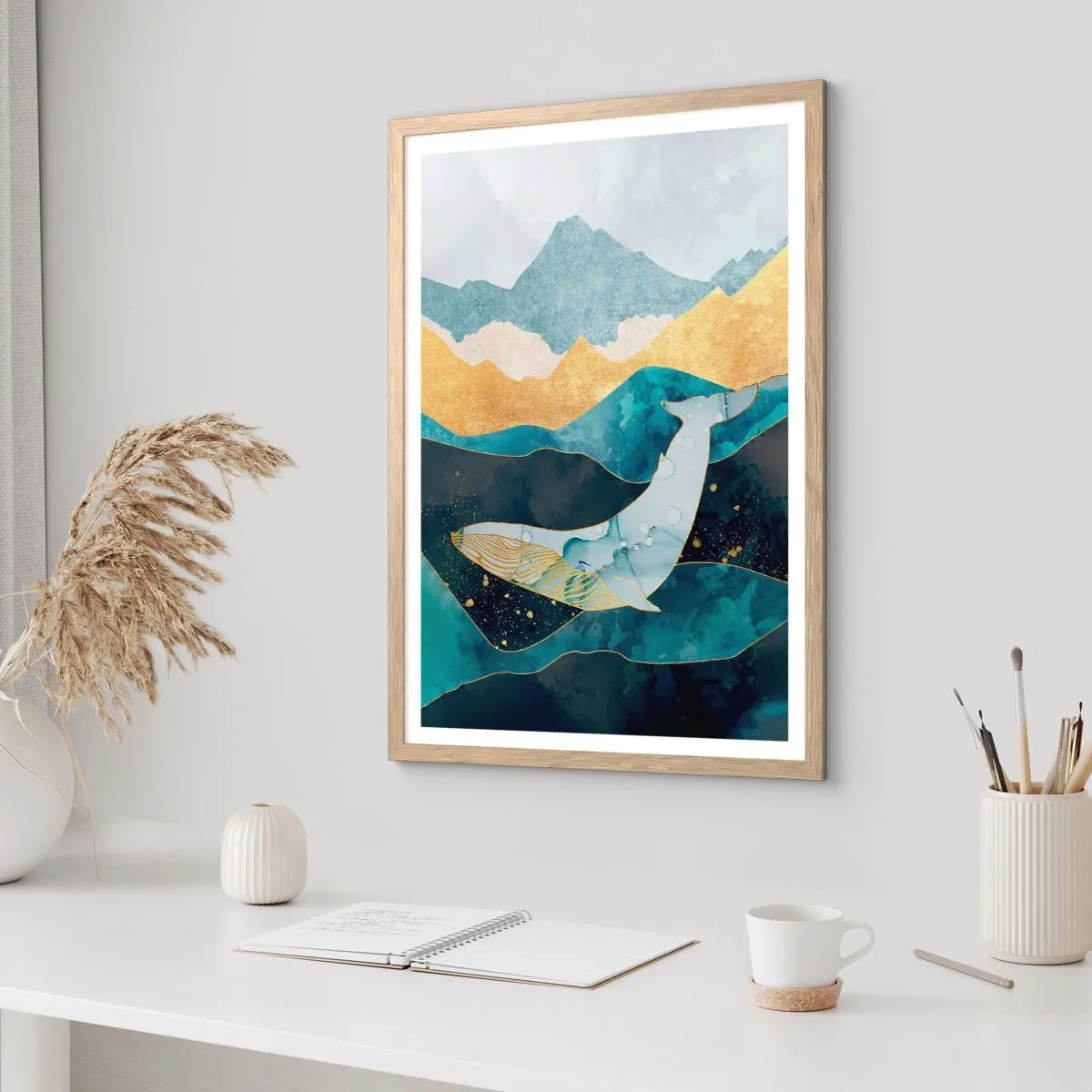 Poster în ramă de stejar deschis - Frumusețea rece a nordului - 61x91 cm