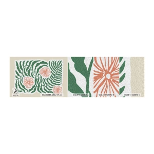 Mostră tapet autocolant Deluxe Sticker - Înflorite în verde - Boho, Botanic, Flori - 100x30 cm