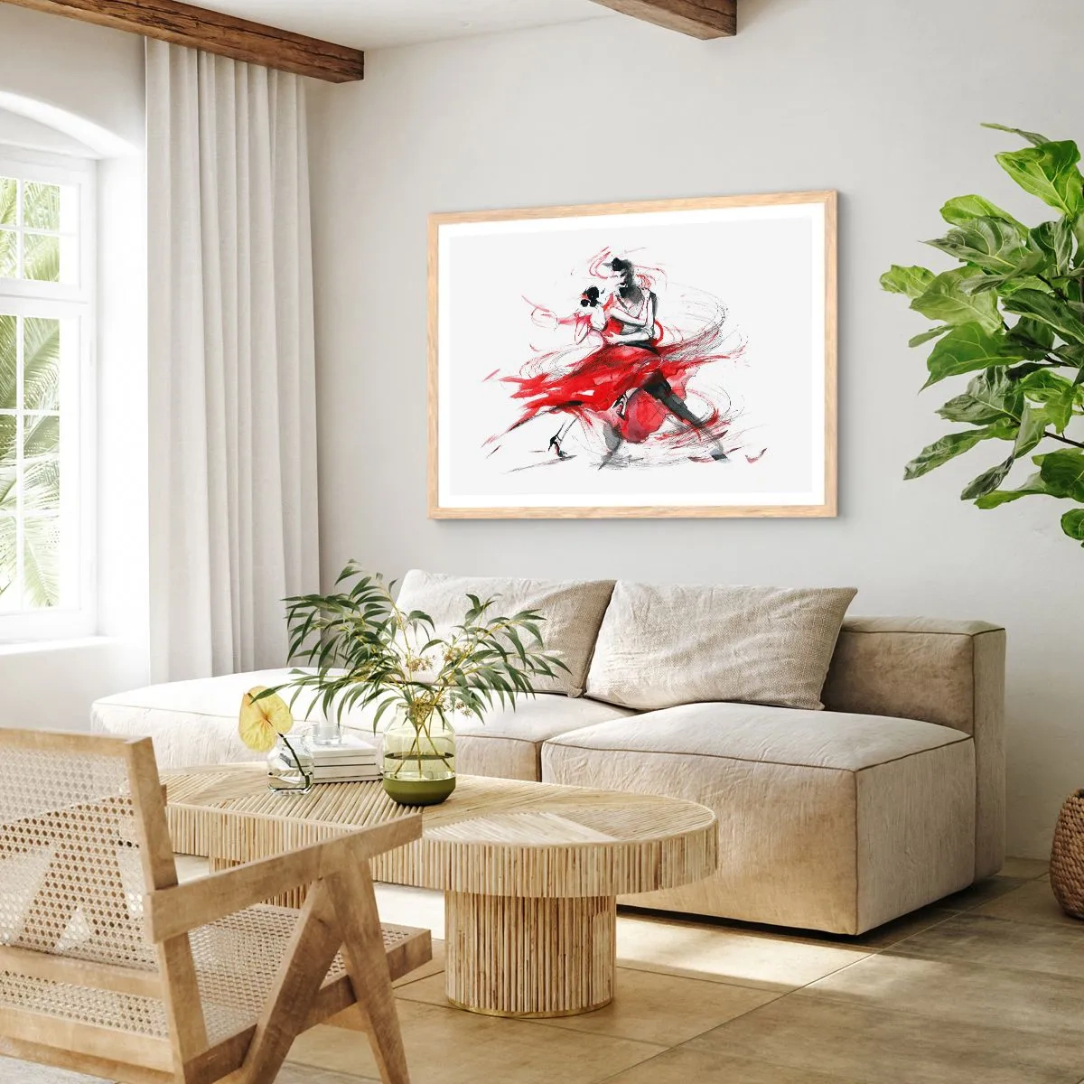 Poster în ramă de stejar deschis - Tango - ritmul pasiunii - 91x61 cm