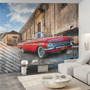 Tapet Premium Sand - Emoții cubaneze - Automobile, Mașină, Cuba - 200x140 cm