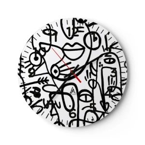 Ceas de perete - Ceas pe sticlă - Chipuri și miraje - 30x30 cm