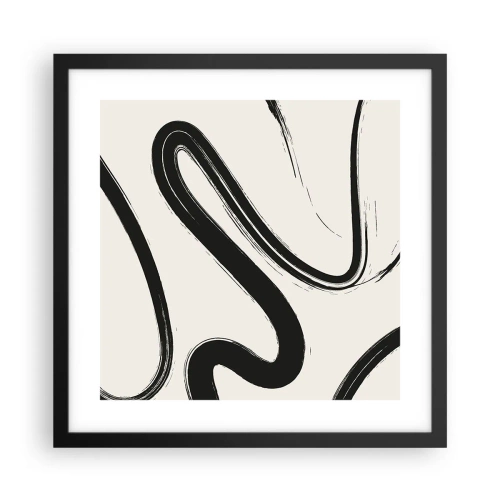 Poster în ramă neagră - Capriciu în alb și negru - 40x40 cm