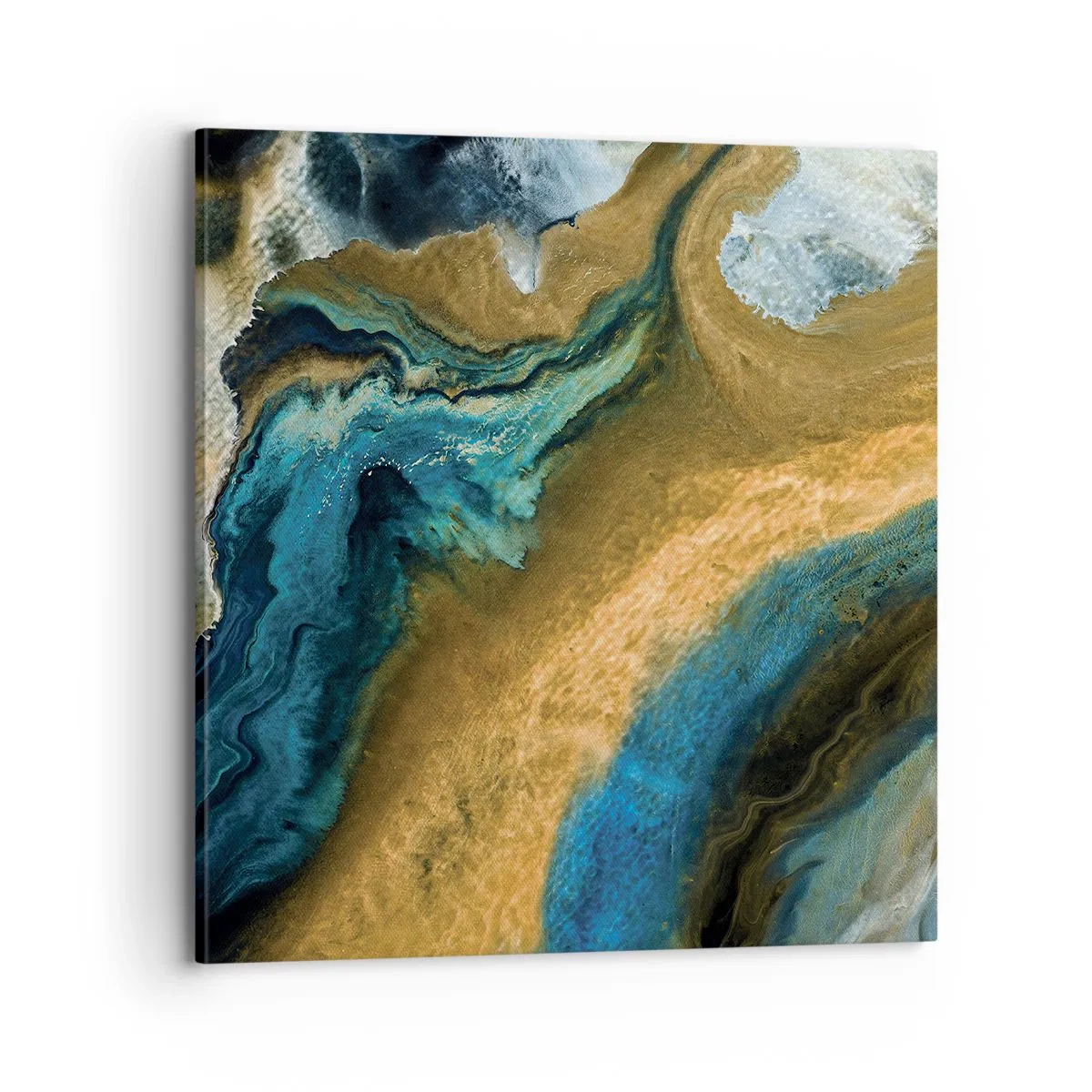 Tablou pe pânză - Albastru - galben - influență reciprocă - 70x70 cm