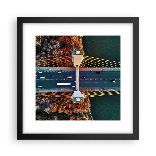 Poster în ramă neagră - Din pădure spre apă - 30x30 cm