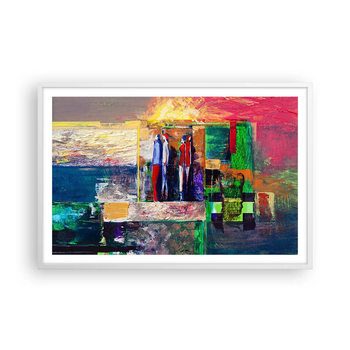 Poster în ramă albă - Relații și emoții - 91x61 cm