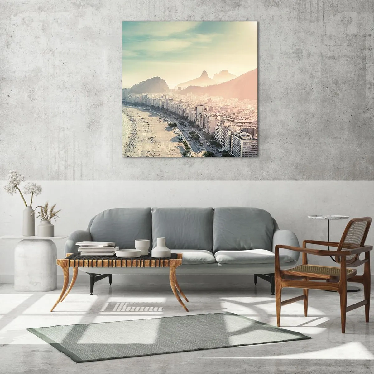 Tablou pe sticlă - Vacanță perpetuă în Rio - 40x40 cm