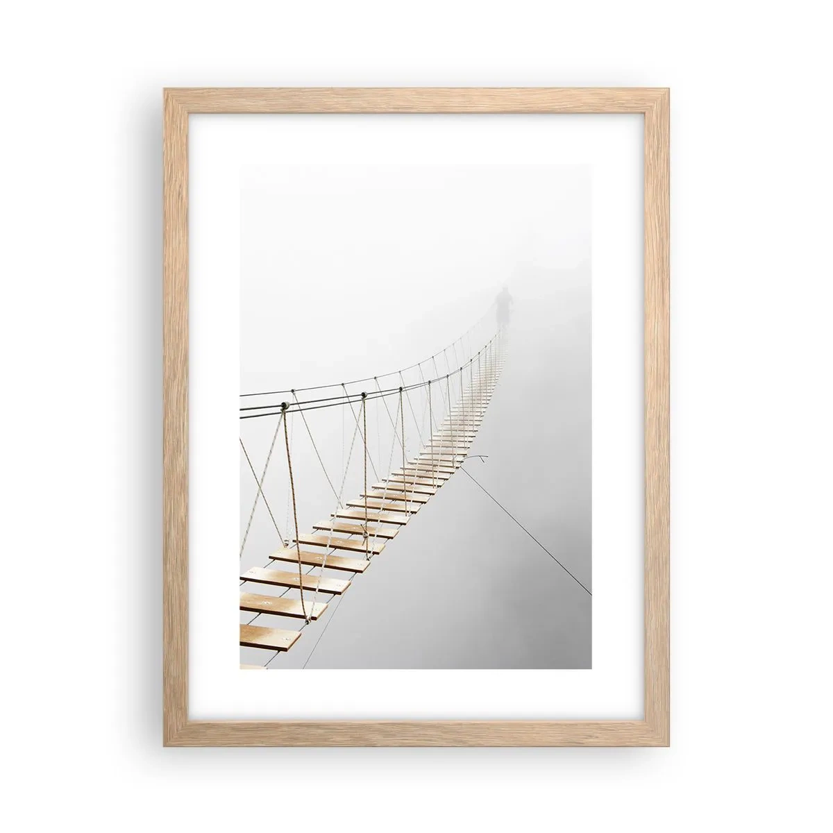 Poster în ramă de stejar deschis - Unde te va duce? - 30x40 cm