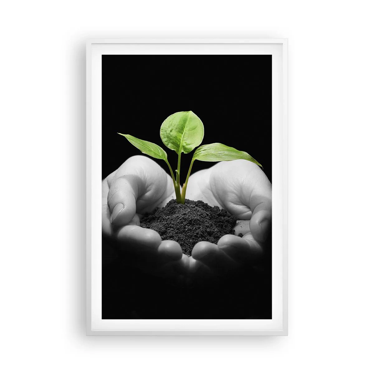 Poster în ramă albă - Iubesc natura, o protejez - 61x91 cm