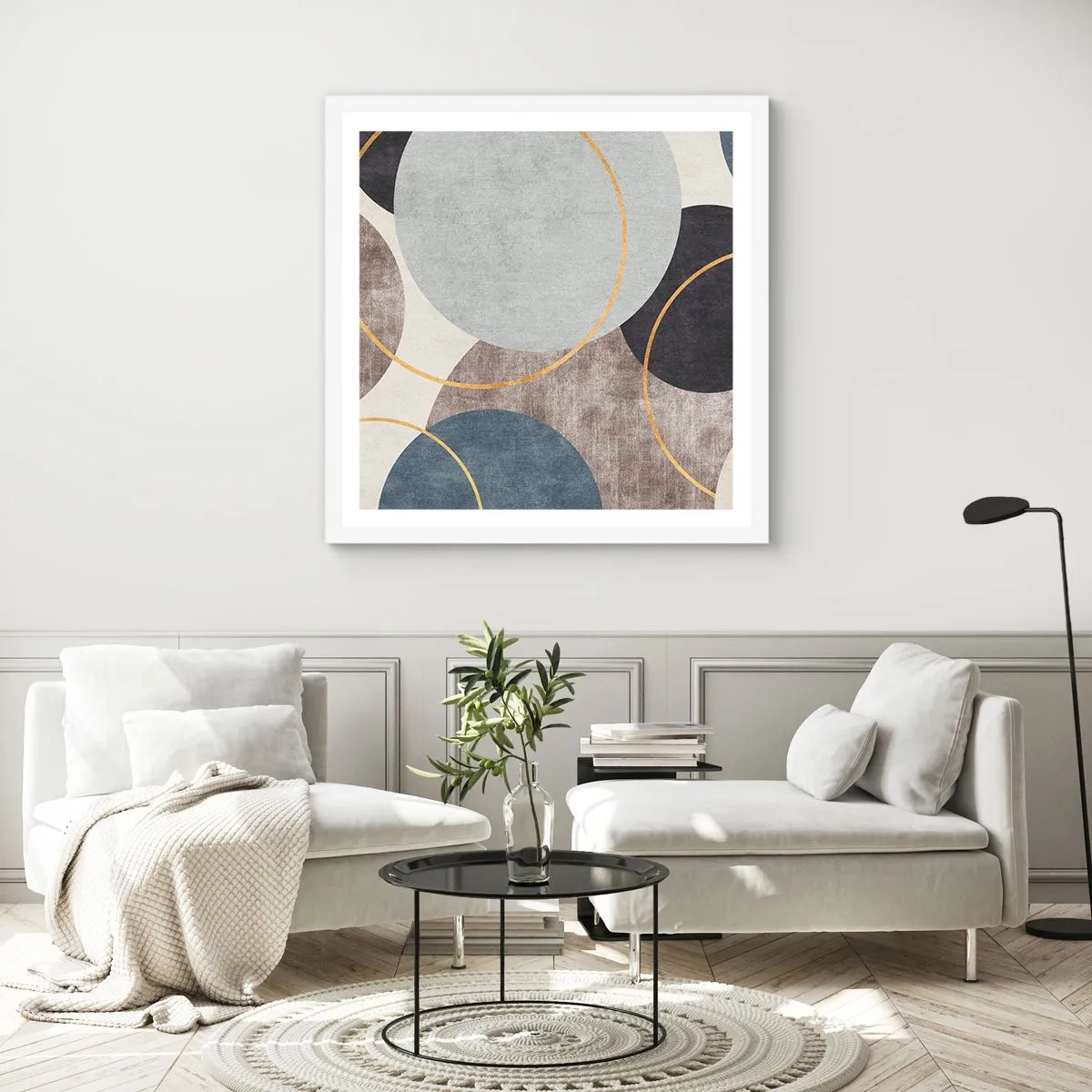 Poster în ramă albă - Roată cu roată - 40x40 cm