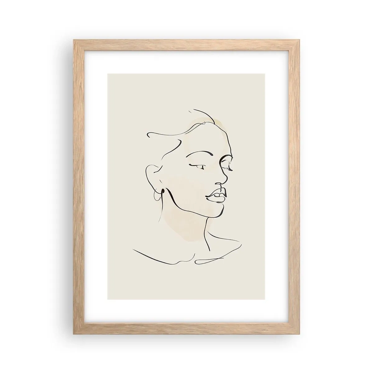 Poster în ramă de stejar deschis - Cu o linie sigură - 30x40 cm