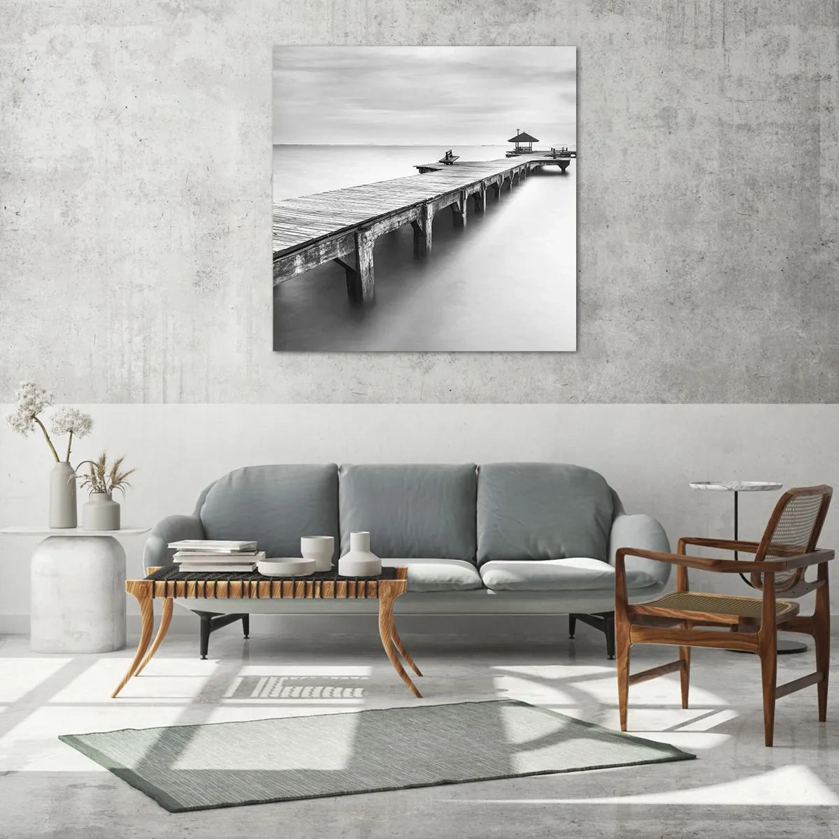 Tablou pe sticlă - În depărtare - 60x60 cm