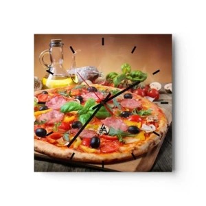 Ceas de perete - Ceas pe sticlă - Cu o adevărată aromă italiană - 30x30 cm