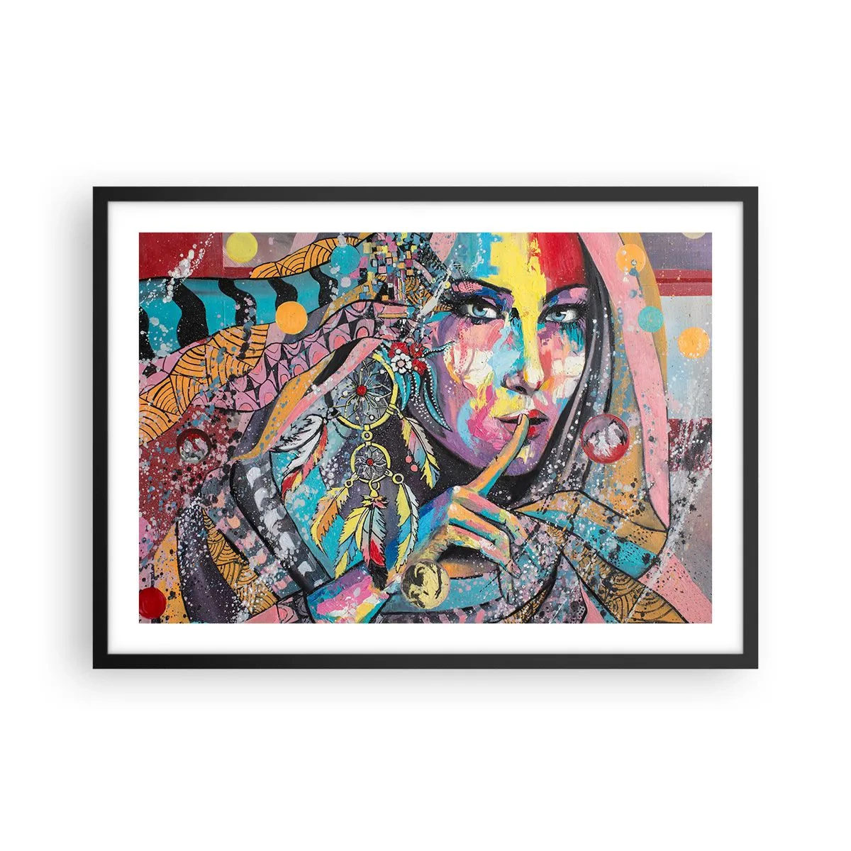 Poster în ramă neagră - Taci până când înțelegi - 70x50 cm
