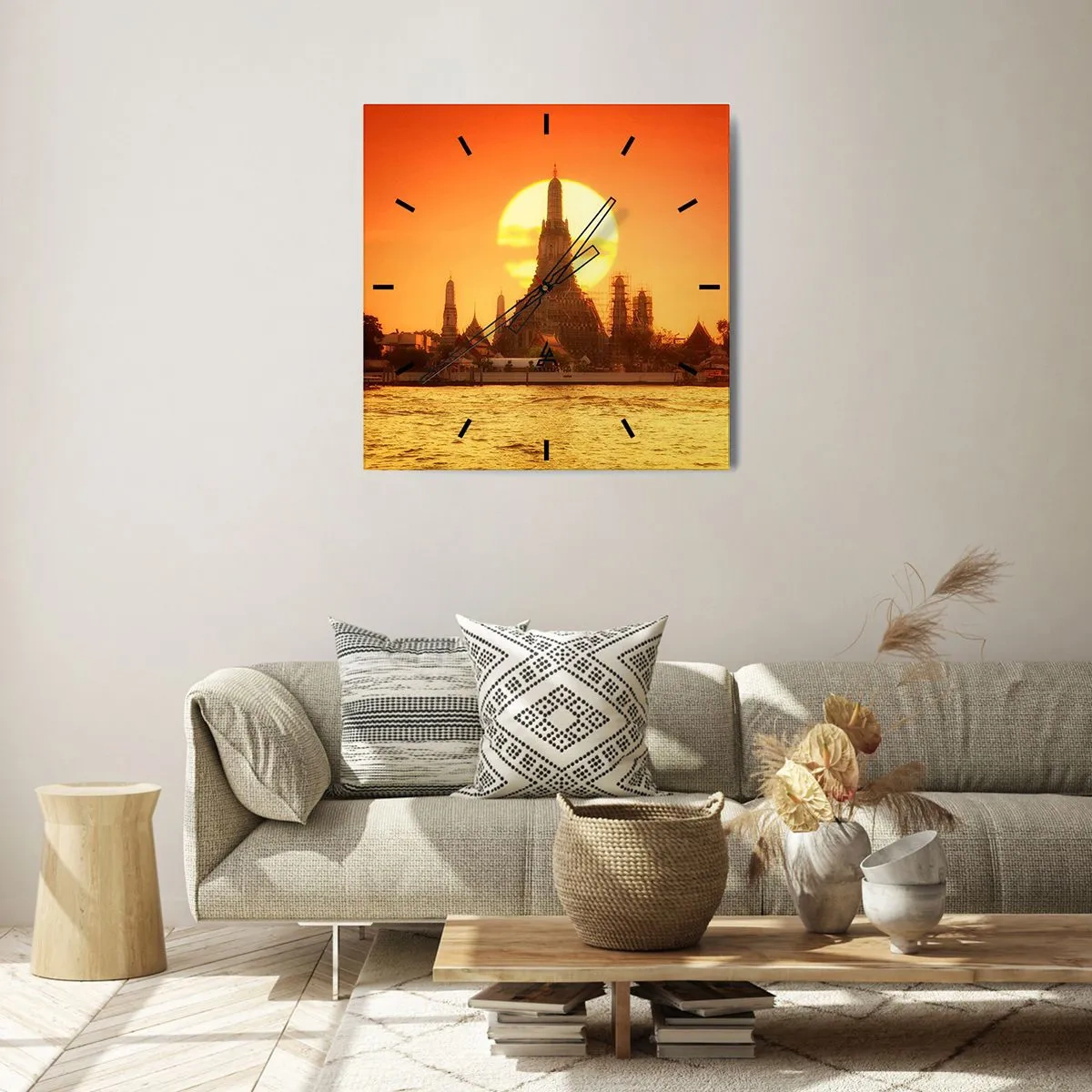 Ceas de perete - Ceas pe sticlă - Spre soare, mereu spre soare - 40x40 cm