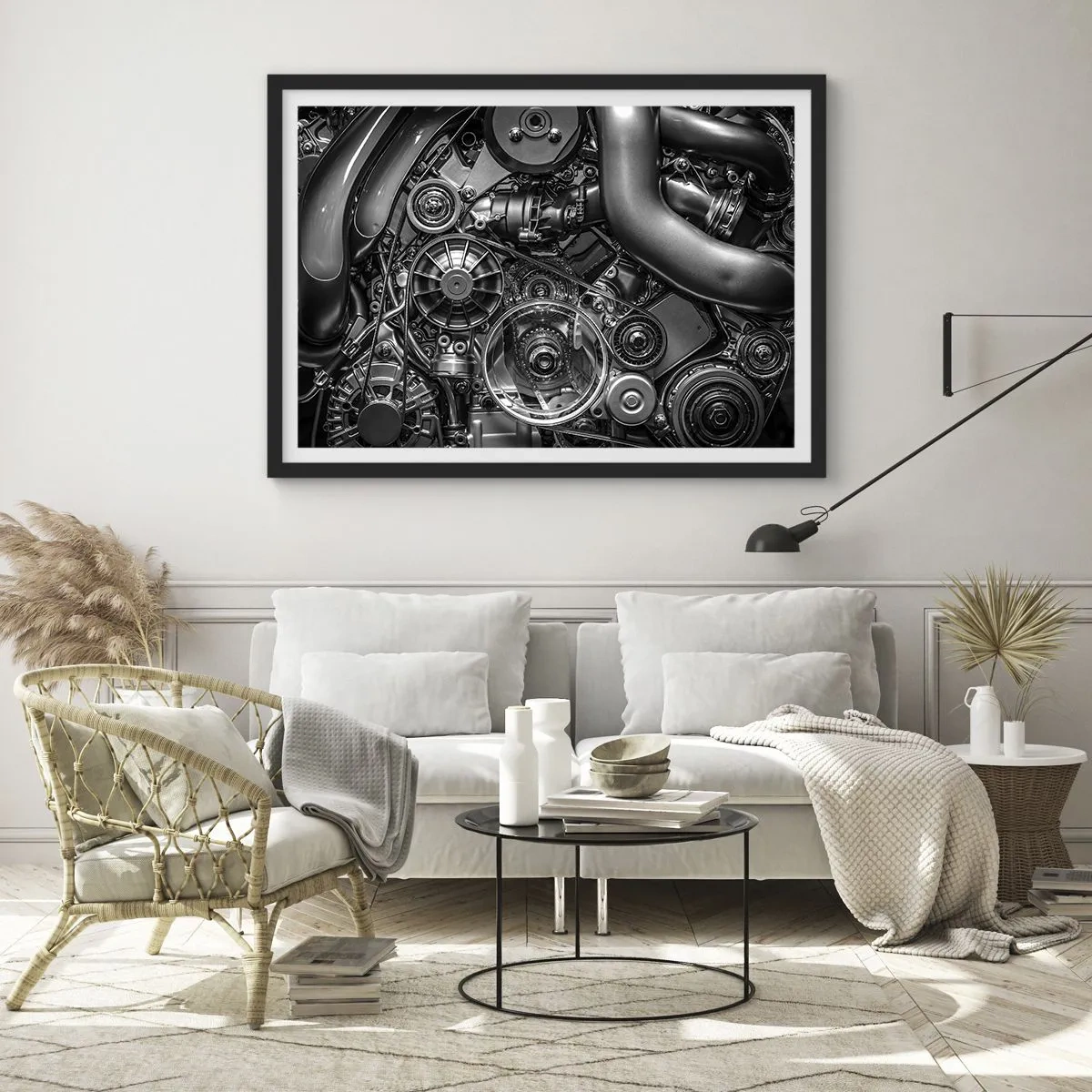 Poster în ramă neagră - Poezia mecanicii - 100x70 cm