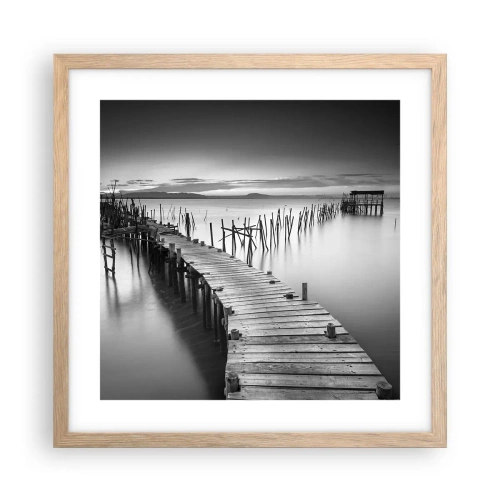 Poster în ramă de stejar deschis - Liniștea unui țărm uitat - 40x40 cm