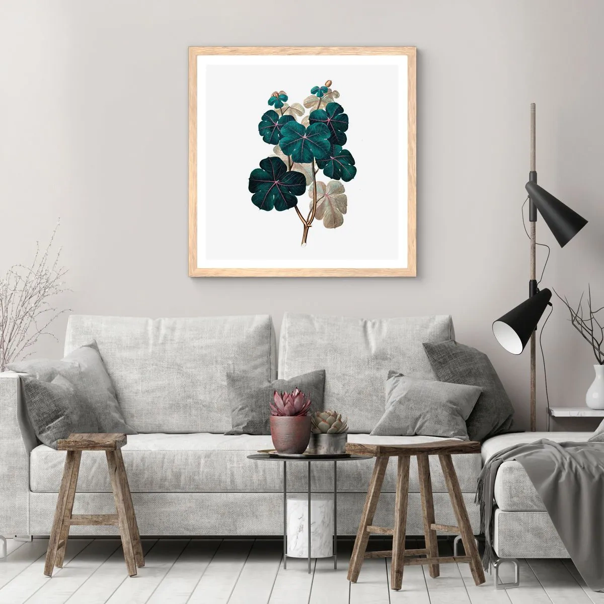 Poster în ramă de stejar deschis - Dintr-un vechi ierbar - 60x60 cm