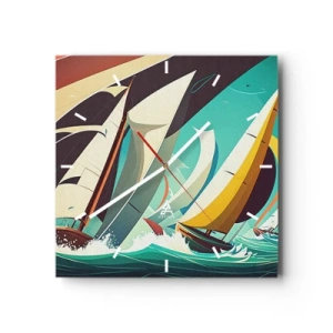 Ceas de perete - Ceas pe sticlă - Voinici și învingători - 40x40 cm