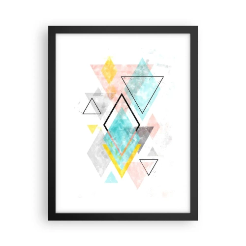 Poster în ramă neagră - Joc geometric - 30x40 cm