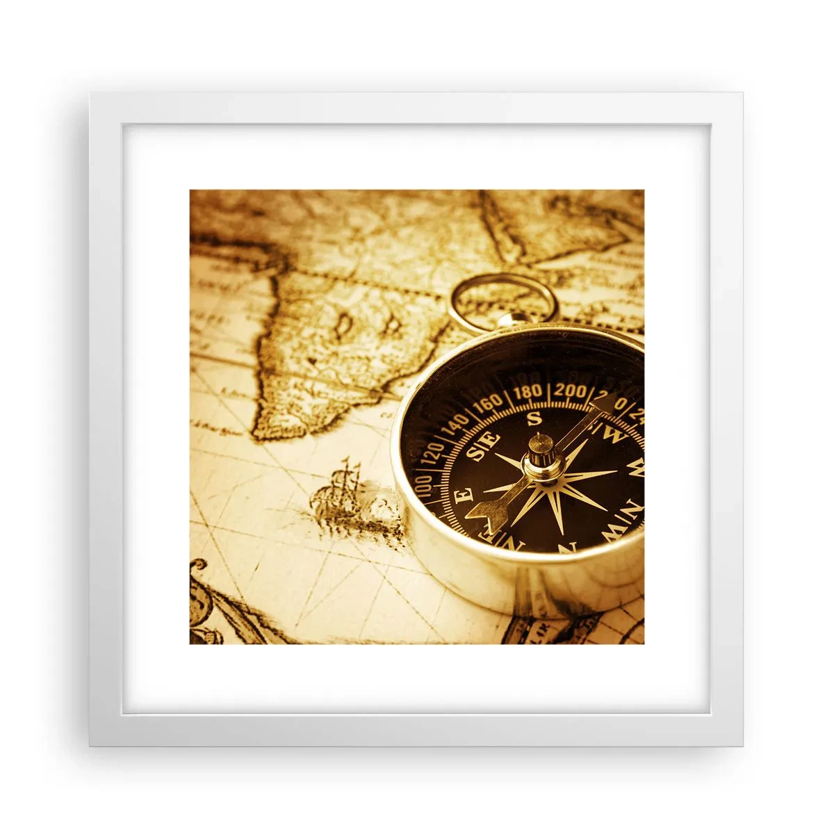 Poster în ramă albă - Est sau vest? - 30x30 cm