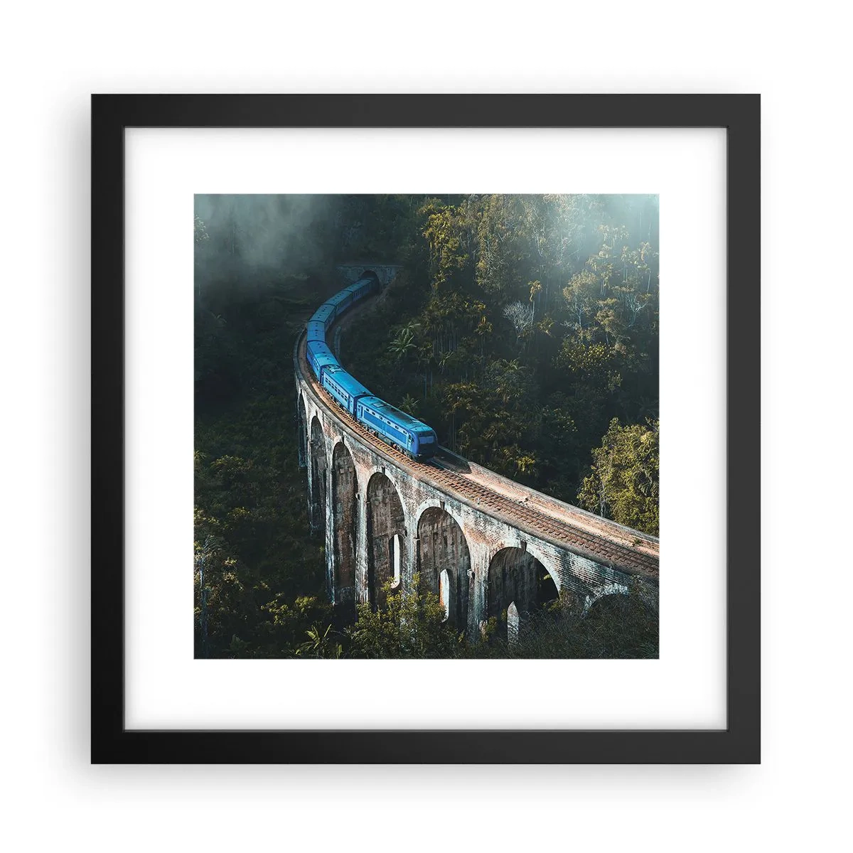 Poster în ramă neagră - Cu trenul spre natură - 30x30 cm