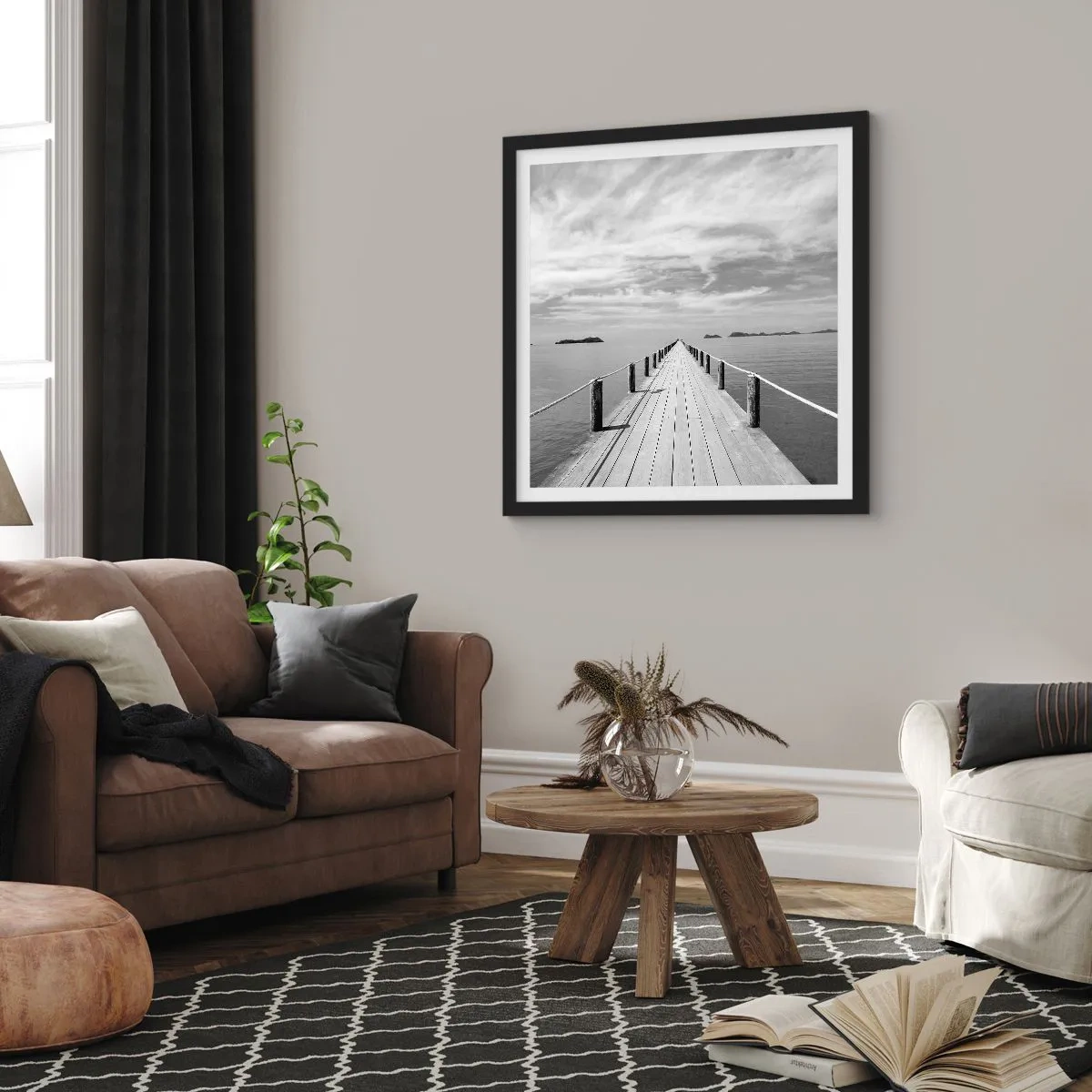 Poster în ramă neagră - Ce zici de o călătorie... - 30x30 cm