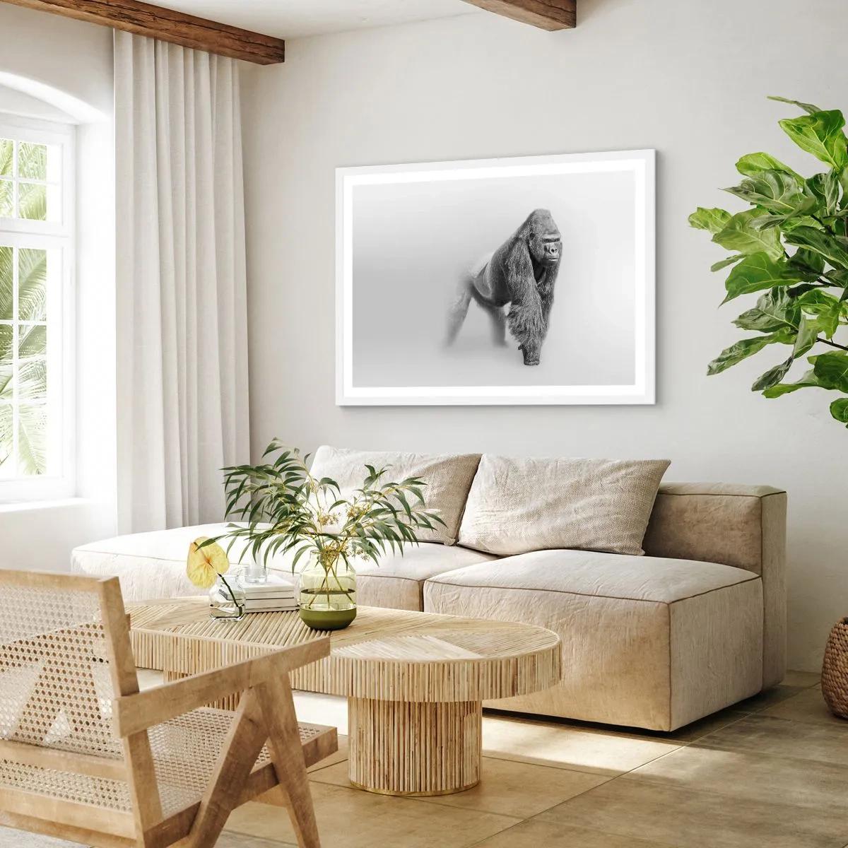 Poster în ramă albă - Încrezător în puterea lui - 50x40 cm