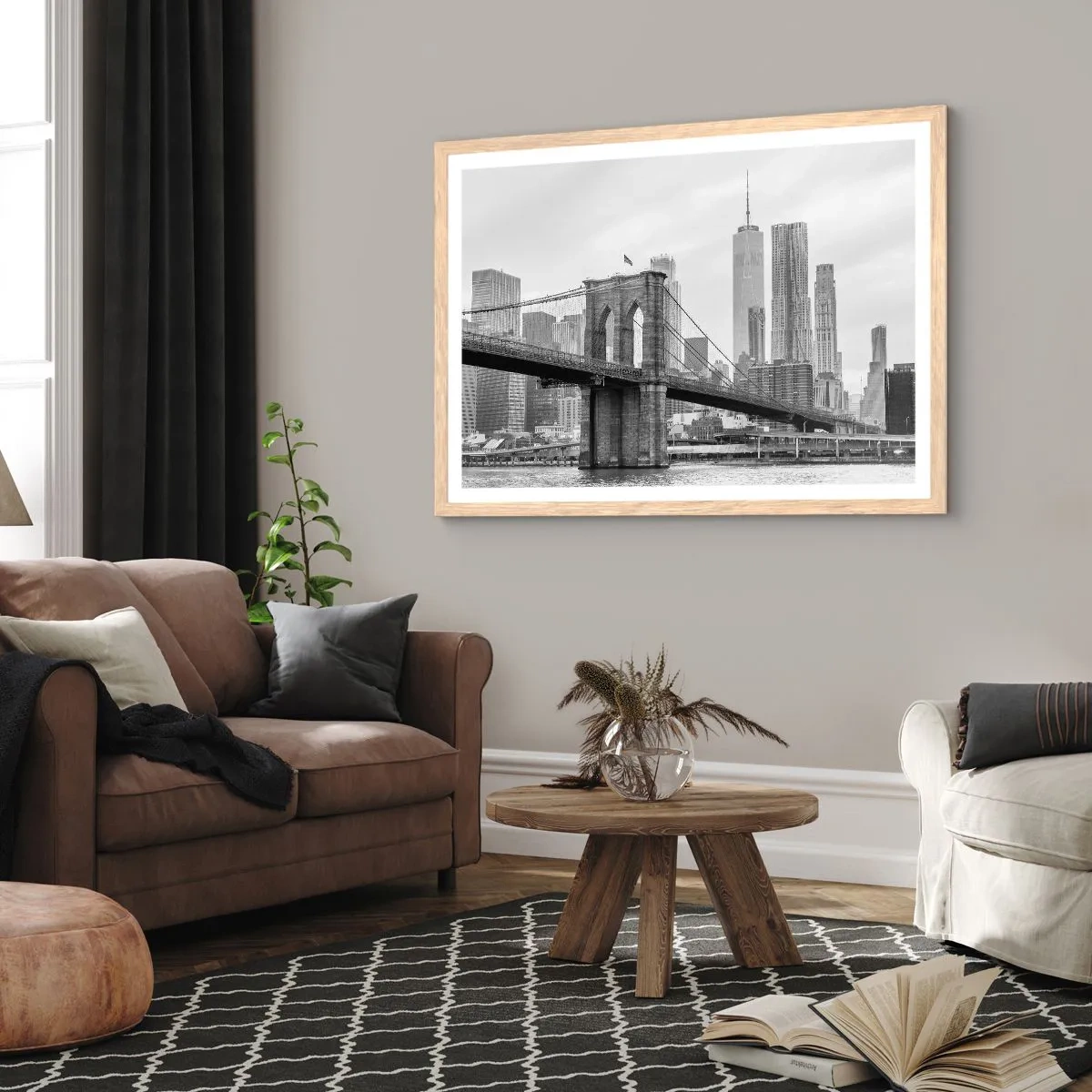 Poster în ramă de stejar deschis - New York vibes - 91x61 cm