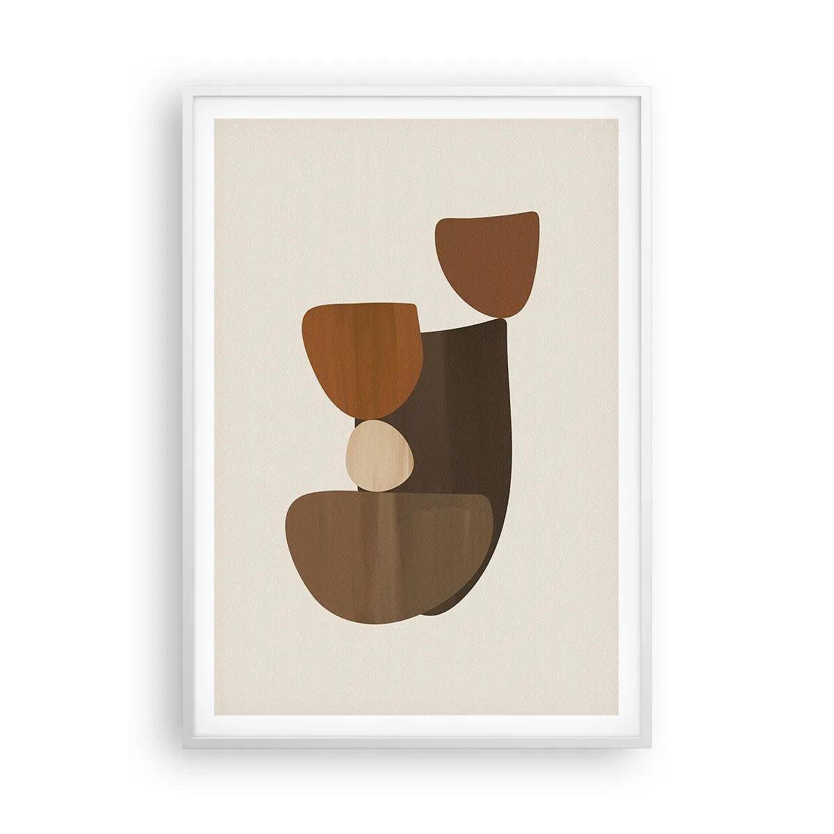 Poster în ramă albă - Compoziție în bronz - 70x100 cm