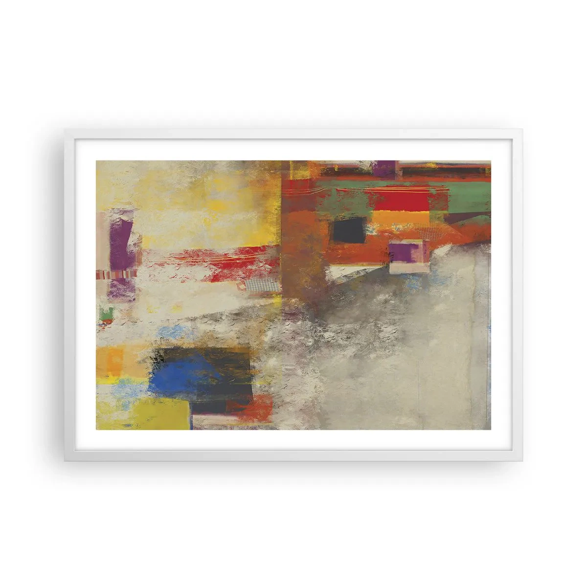 Poster în ramă albă - Geometria culorilor - 70x50 cm