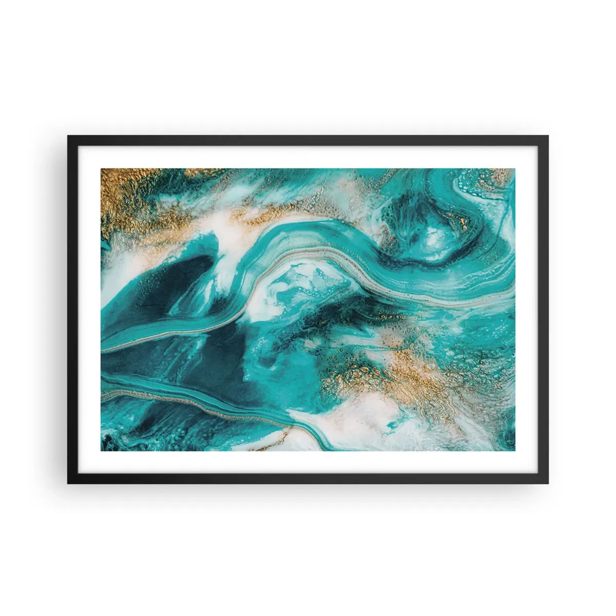 Poster în ramă neagră - Râul de aur - 70x50 cm