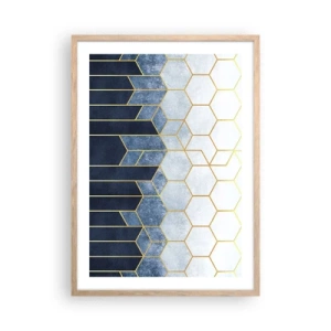 Poster în ramă de stejar deschis - Compoziție în ritm sincopat - 50x70 cm