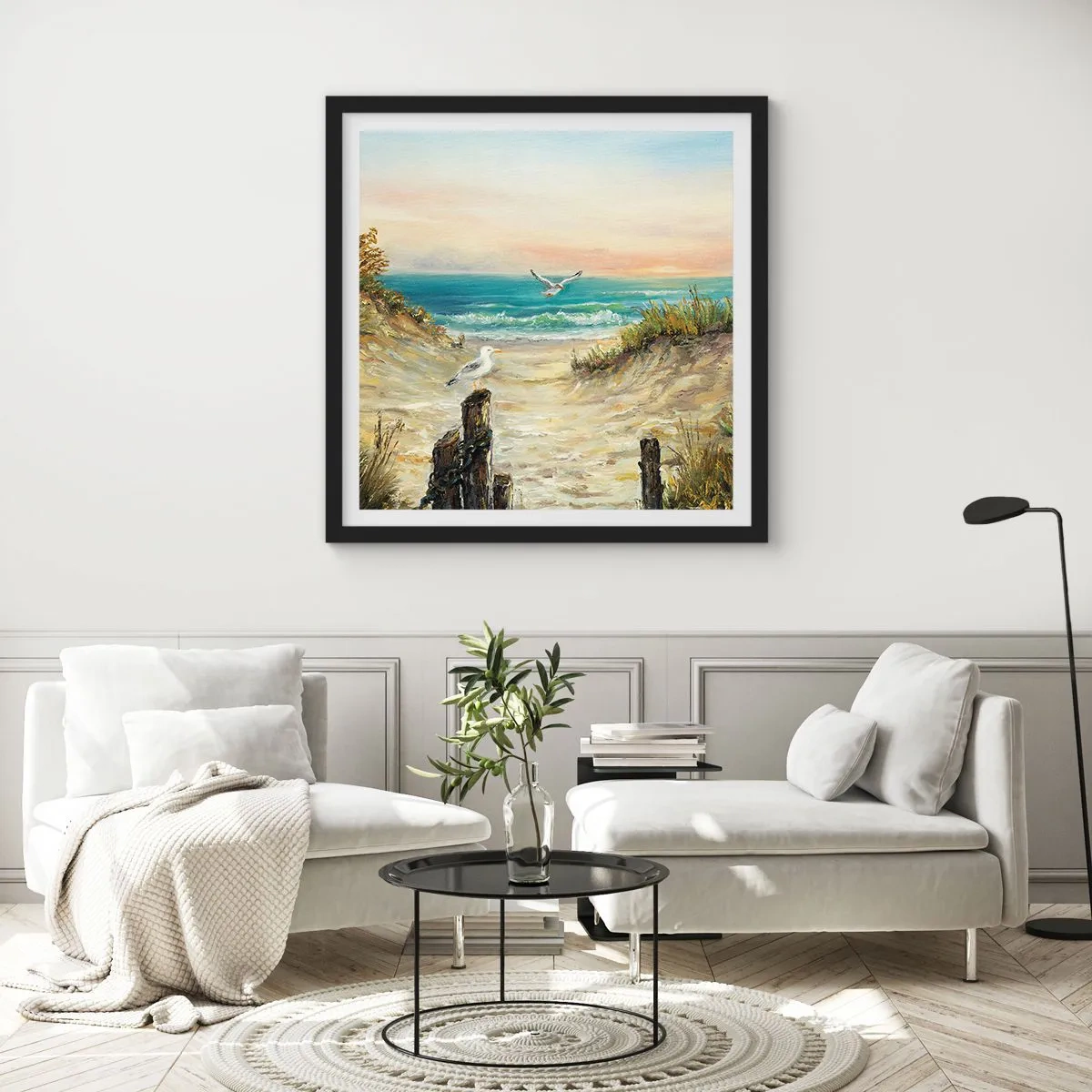 Poster în ramă neagră - Retragere fără vânt - 30x30 cm