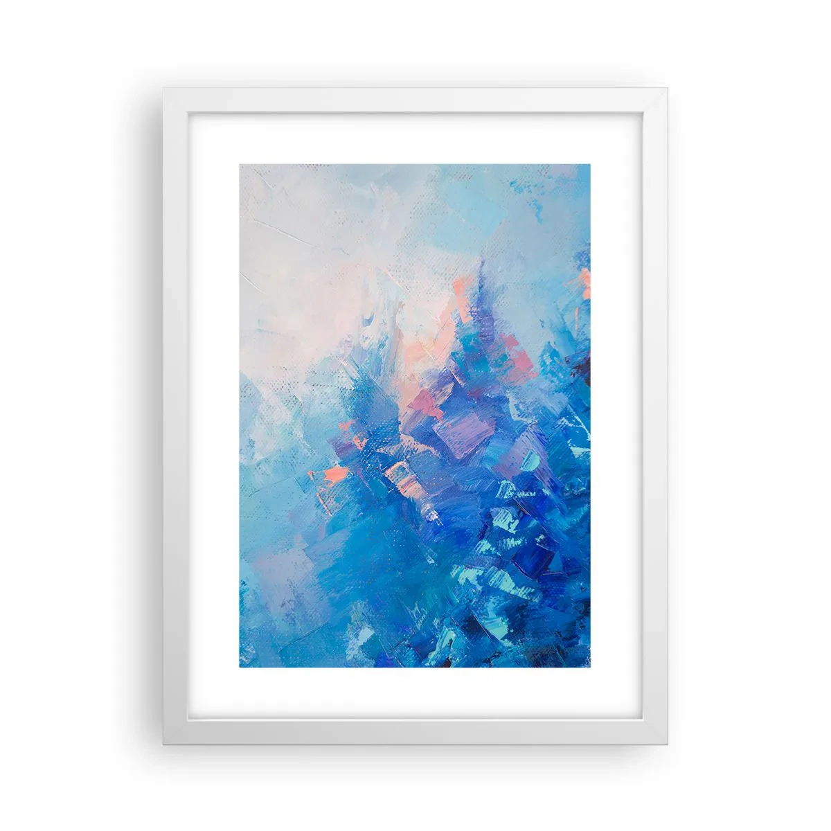 Poster în ramă albă - Abstracție de iarnă - 30x40 cm