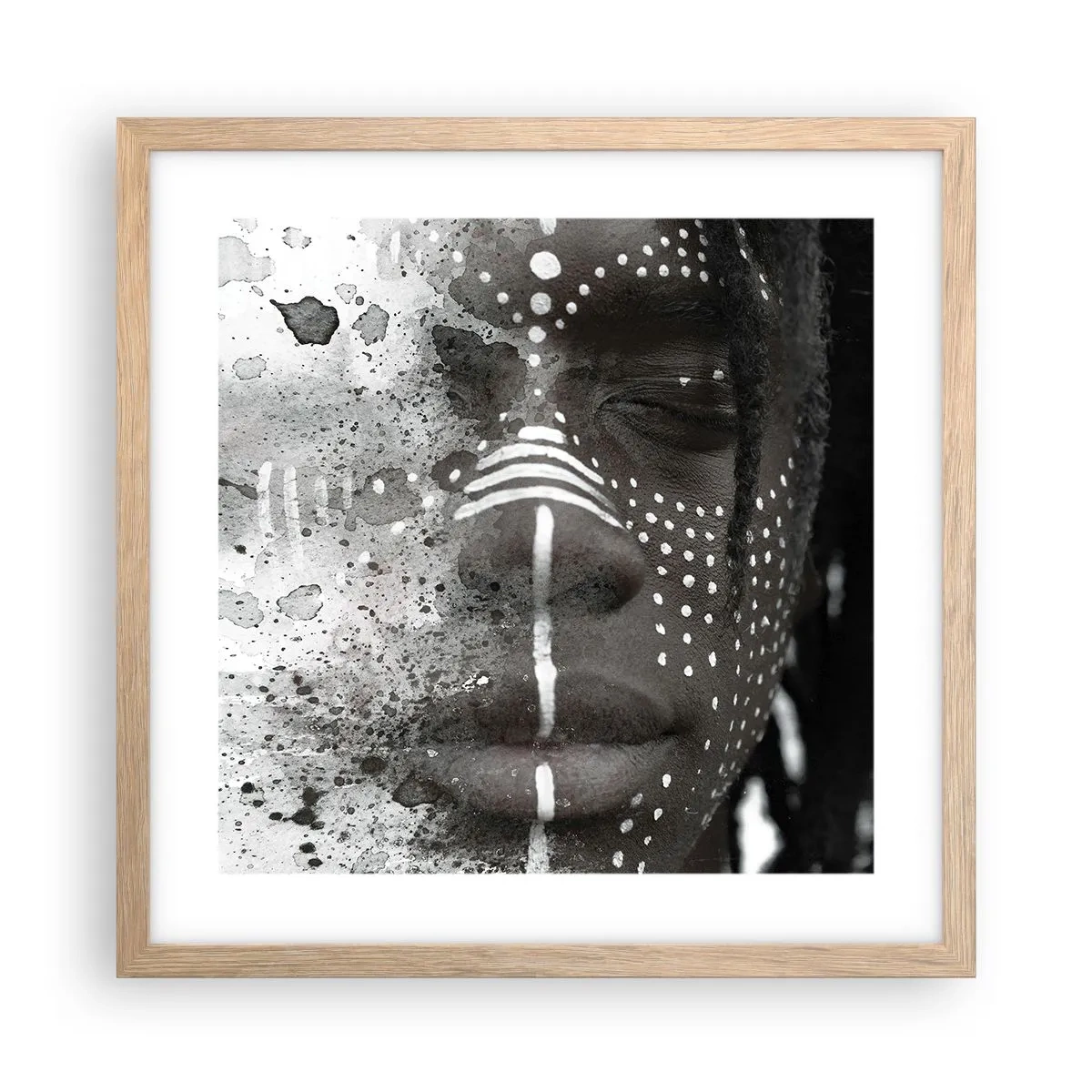 Poster în ramă de stejar deschis - Descoperă spiritul original - 40x40 cm