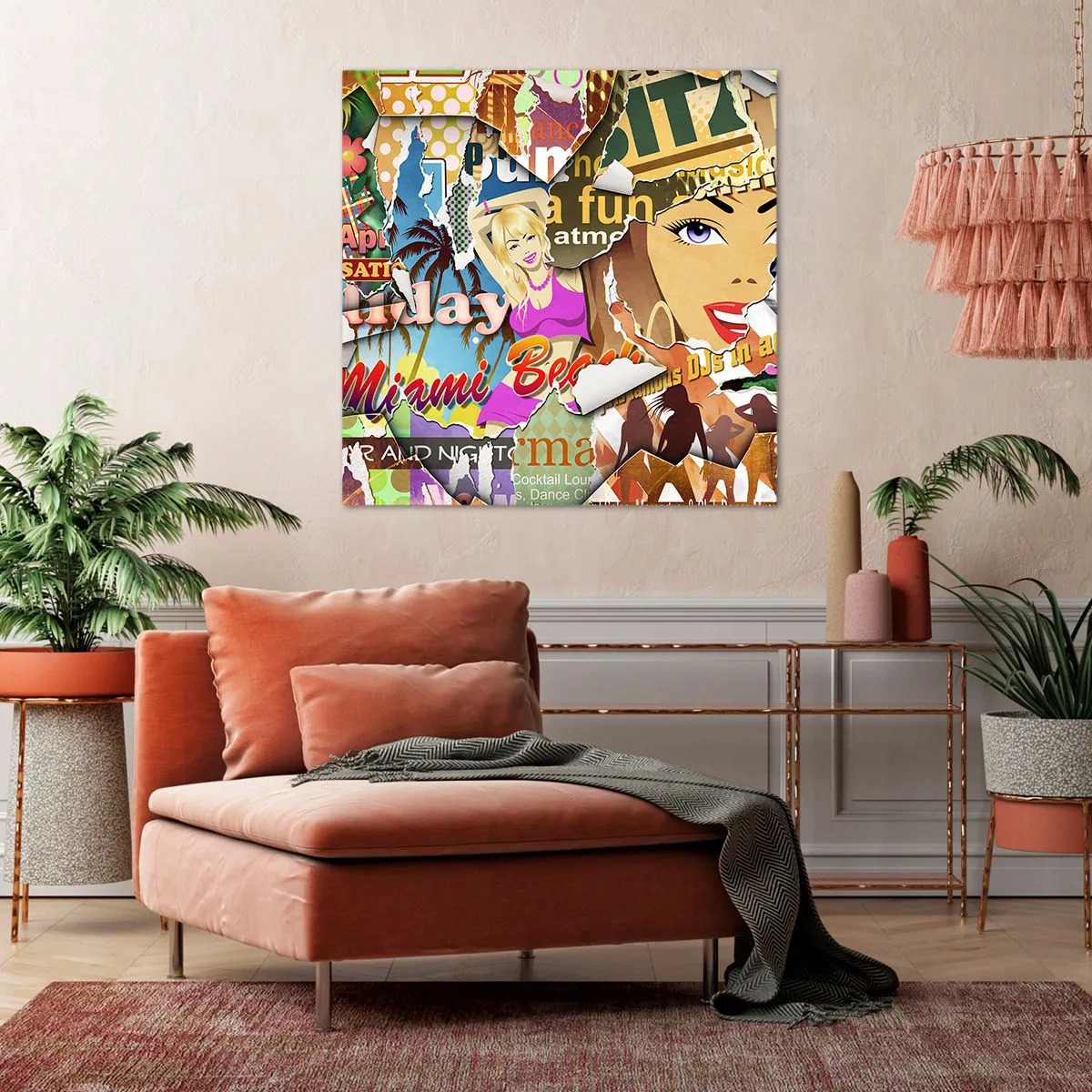 Tablou pe pânză - Flashback-uri de vacanță - 60x60 cm