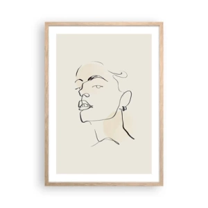 Poster în ramă de stejar deschis - O privire mândră - 50x70 cm