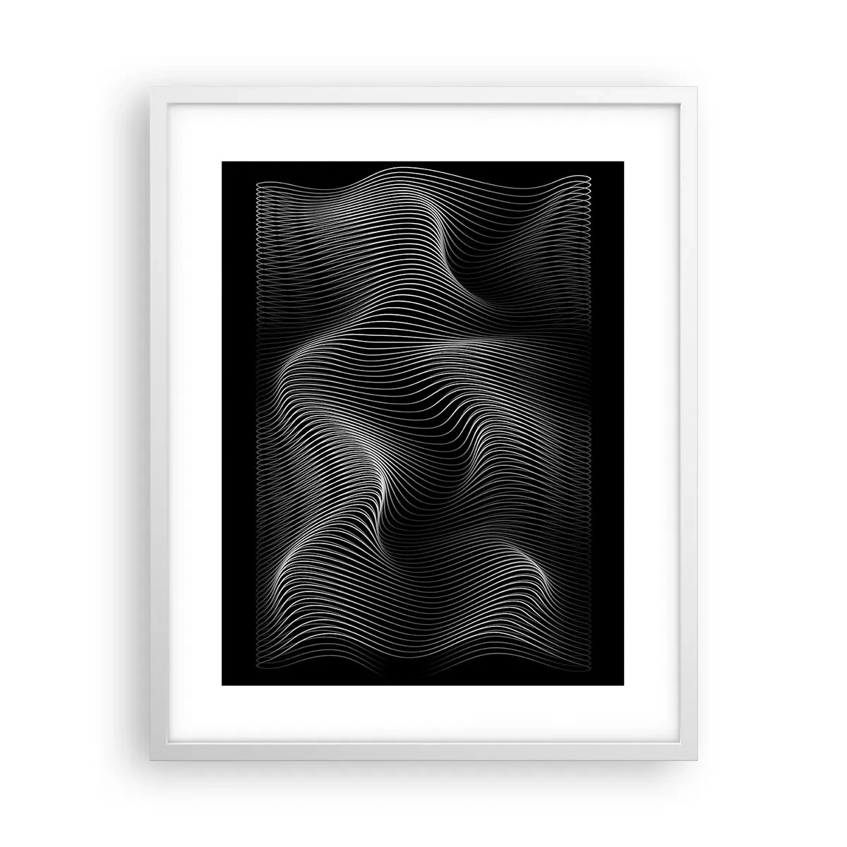 Poster în ramă albă - Dansul luminii în spațiu - 40x50 cm