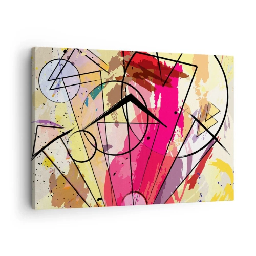 Tablou pe pânză Canvas - Abstracție cu linii și forme geometrice - 70x50cm - Explozie - Decorațiune modernă pentru perete pentru living și dormitor ARTTOR