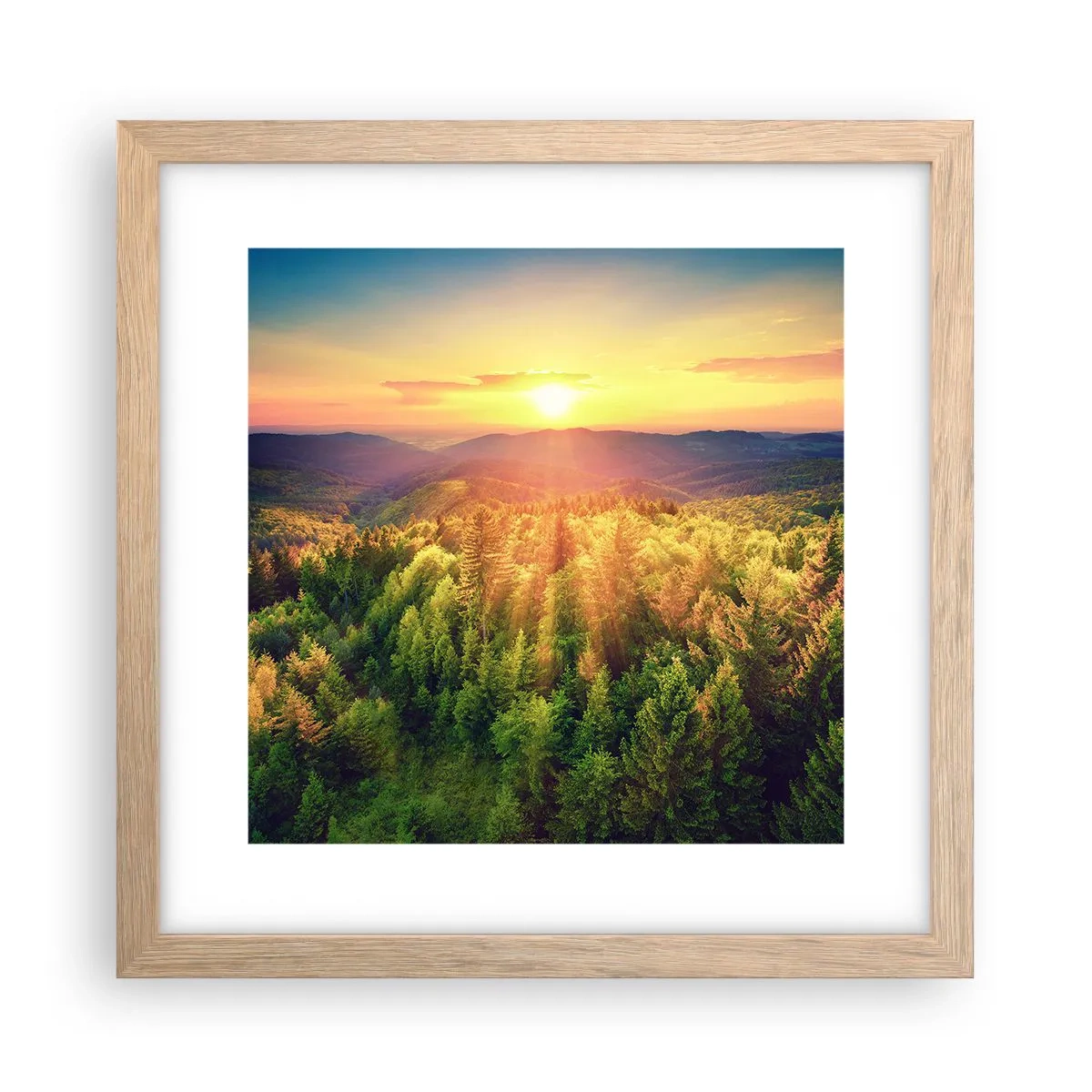 Poster în ramă de stejar deschis - Vârfuri și culmi - 30x30 cm