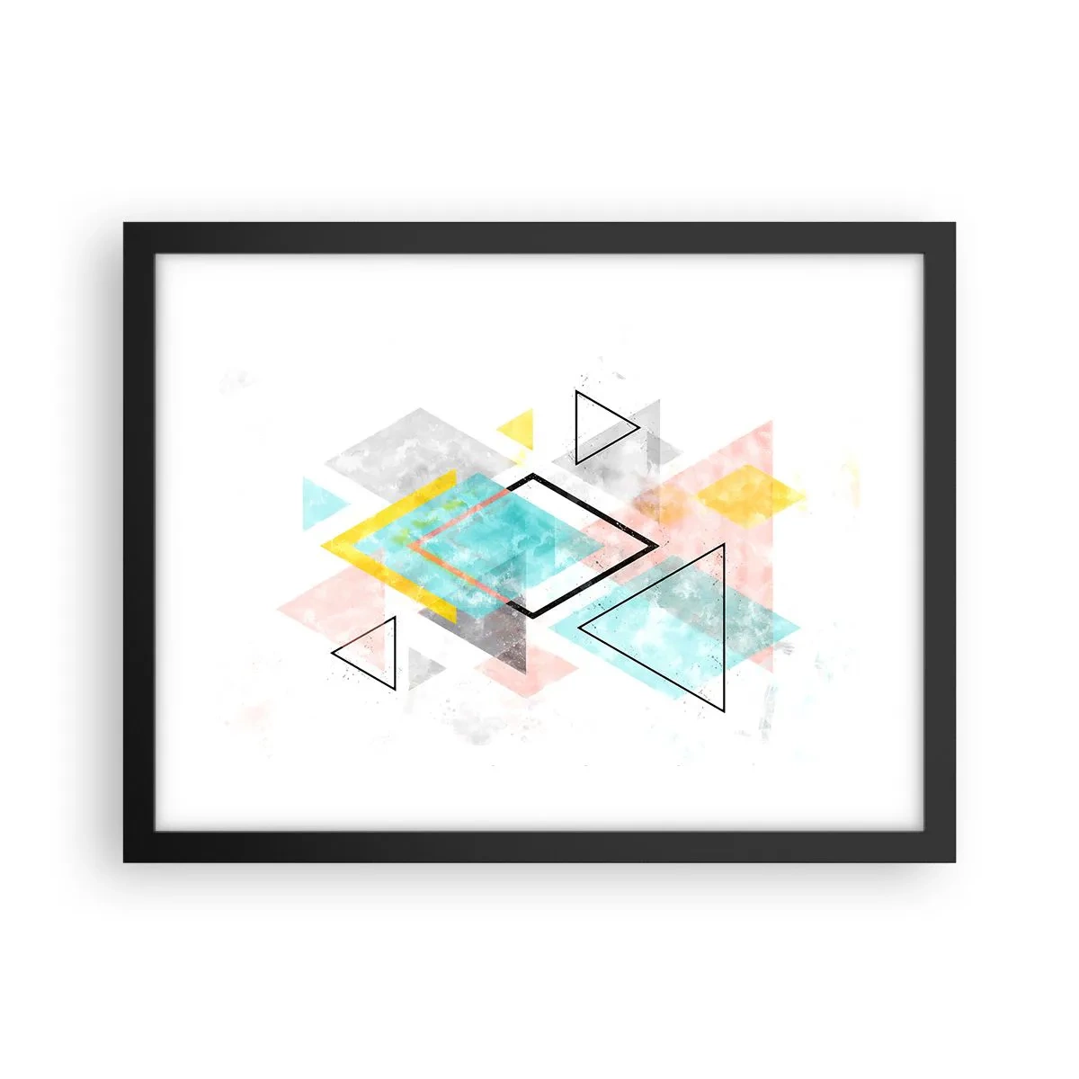 Poster în ramă neagră - Joc geometric - 40x30 cm