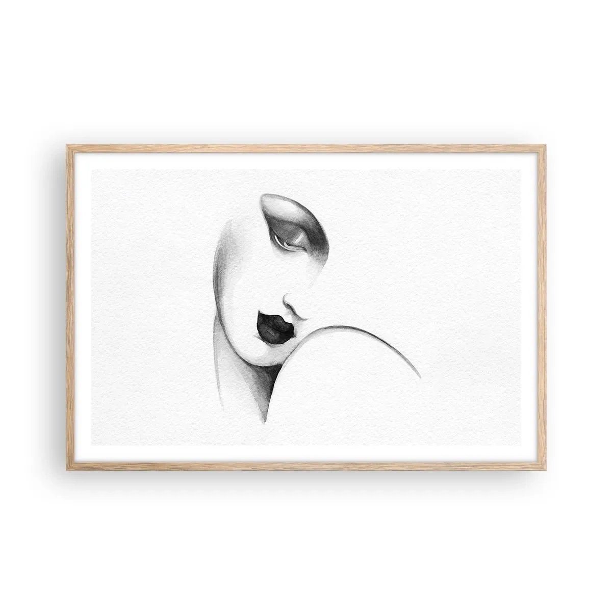 Poster în ramă de stejar deschis - În stilul Lempickei - 91x61 cm