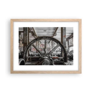 Poster în ramă de stejar deschis - Viața secretă a unei fabrici - 40x30 cm
