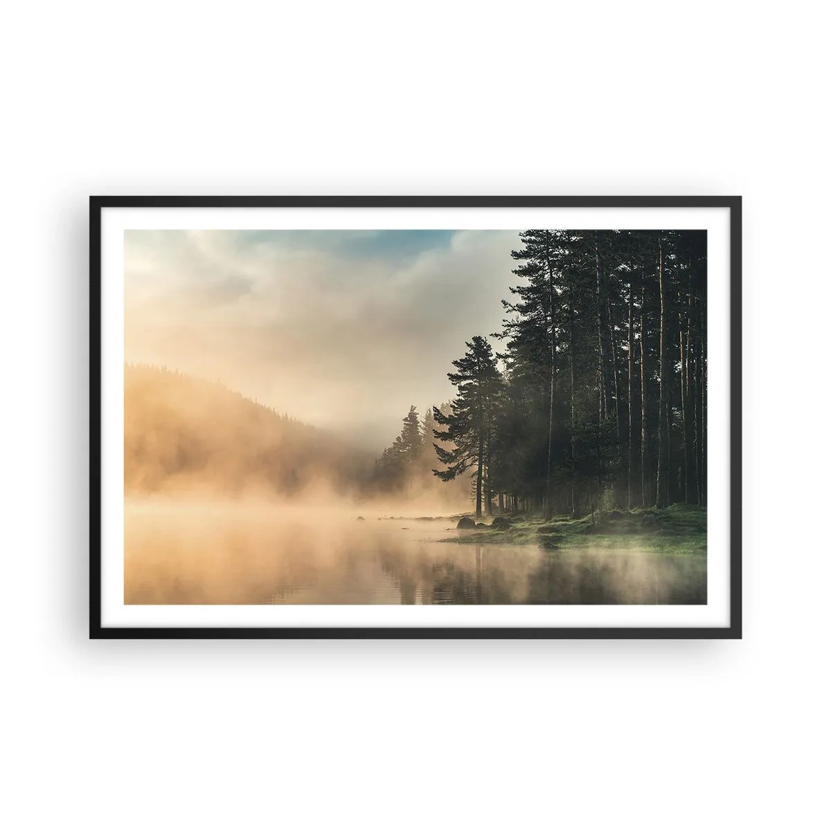 Poster în ramă neagră - Nașterea unei zile - 91x61 cm