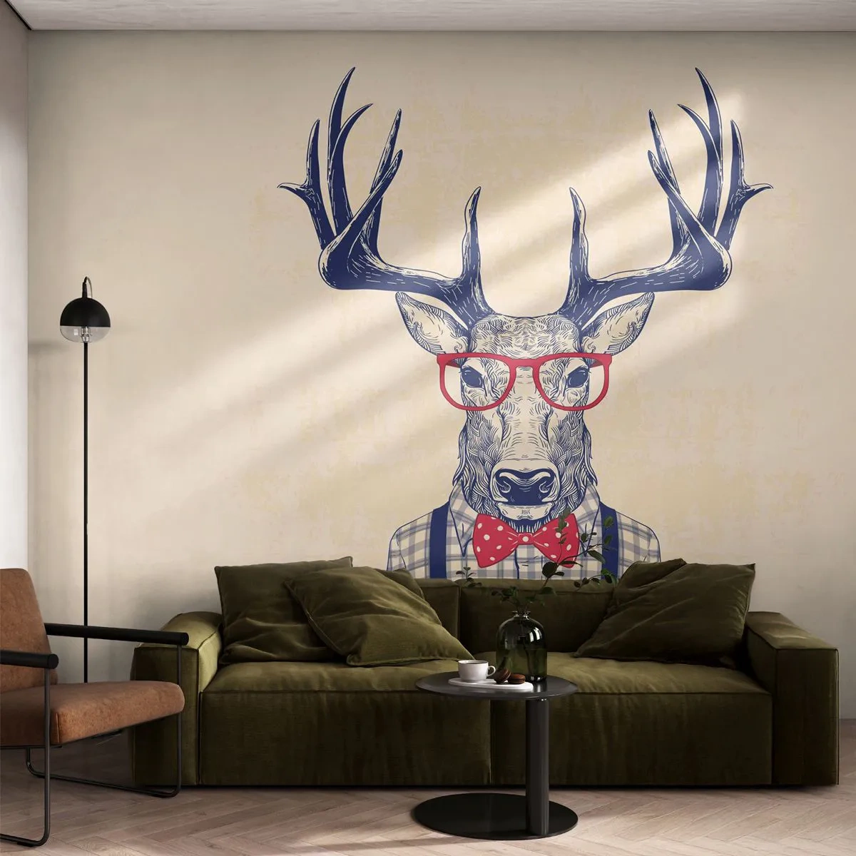 Tapet Autoadeziv Deluxe Sticker - O extravaganță jucăușă - Abstracția, Cerb, Hipster - 250x175 cm