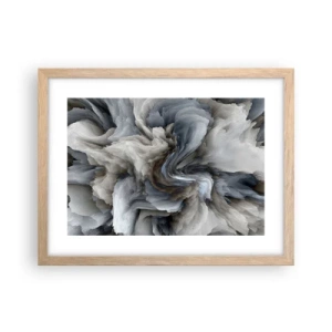 Poster în ramă de stejar deschis - Piatră și floare - 40x30 cm