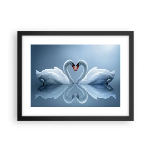 Poster în ramă neagră - Timp pentru dragoste - 40x30 cm